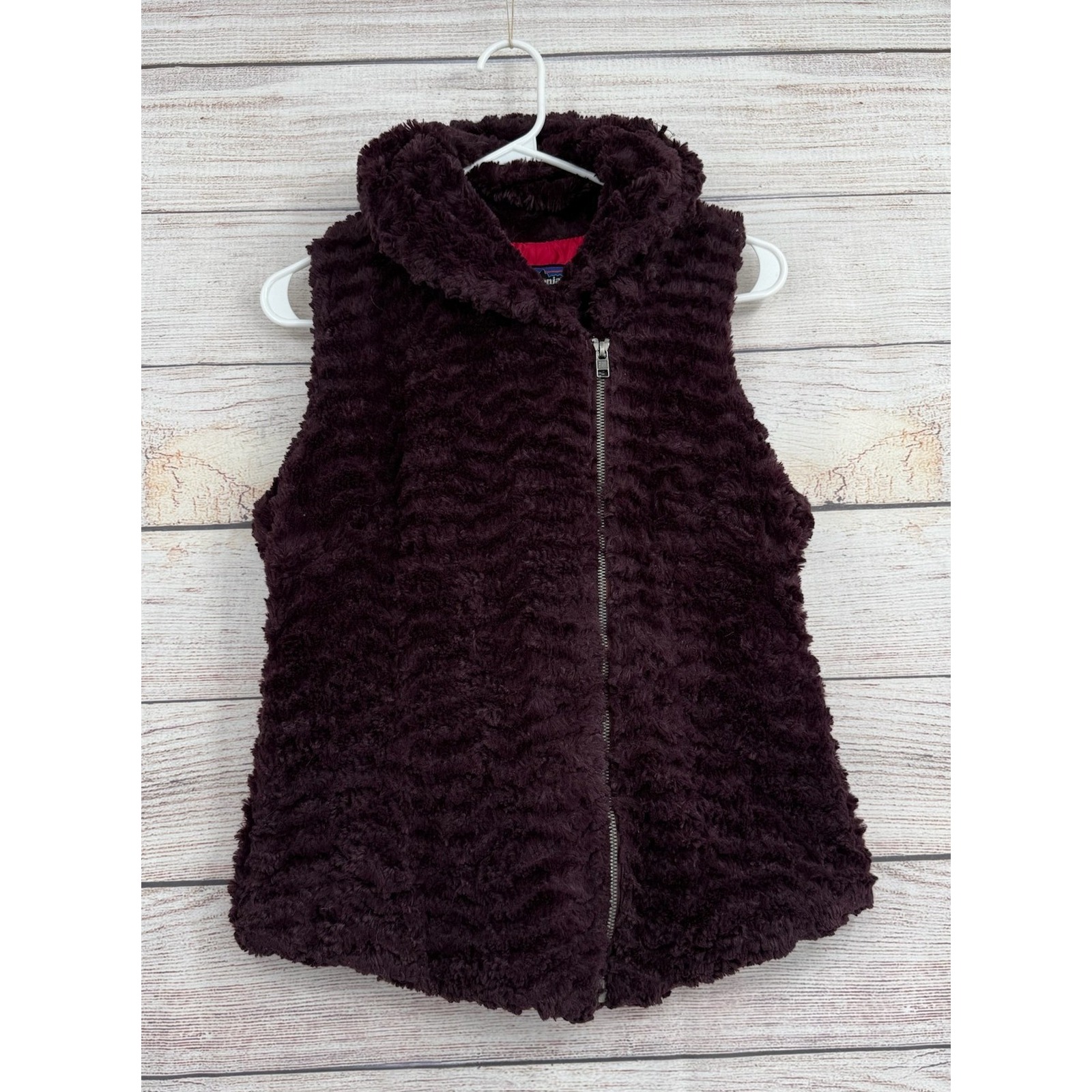 Patagonia Los Gatos Fleece Vest Women Small Purple Full Zip High Pile Soft